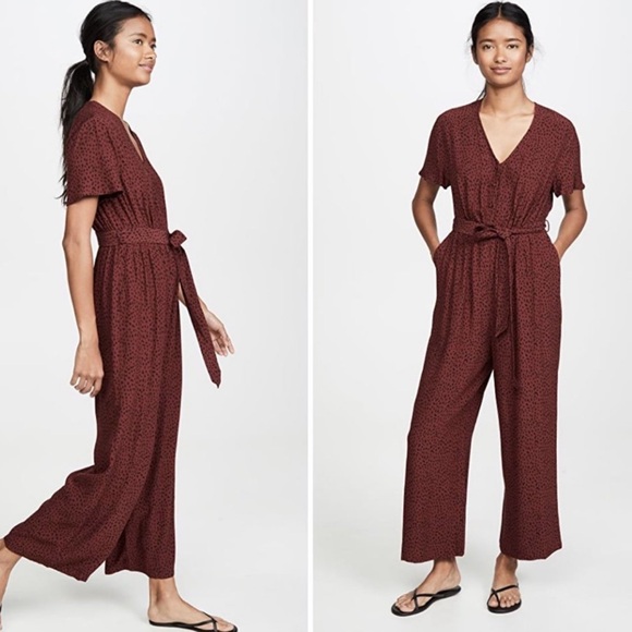 Rails Jet Jumpsuit in Rust with Self-Tie Belt - Picture 2 of 3